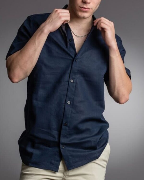 Camisa de lino manga corta “ABHA” – Dracko