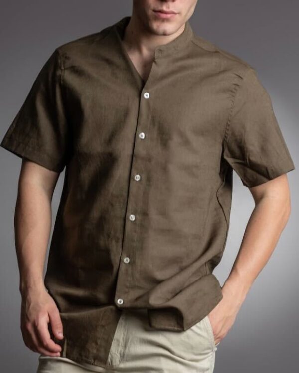 Camisa de lino manga corta “ABHA” – Dracko